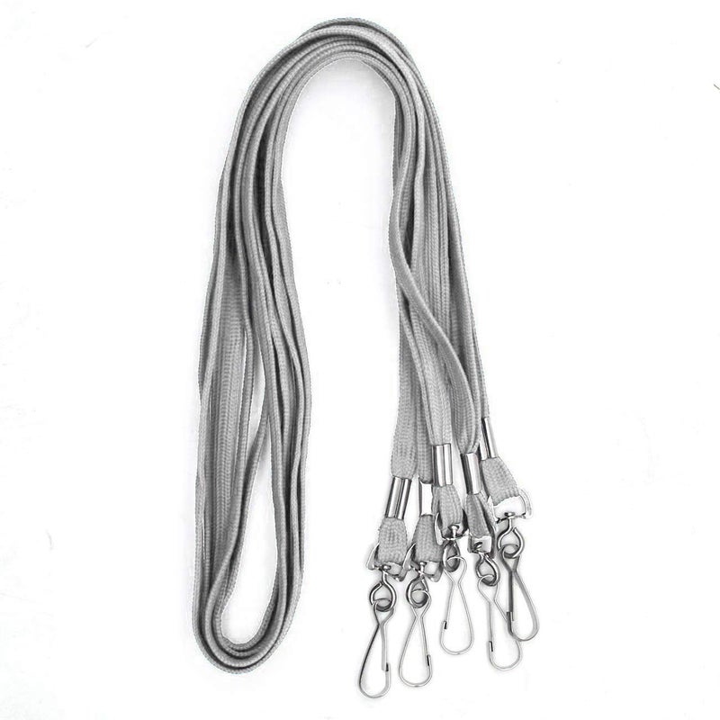 Beebel Lanyards 100 Pack Gray Lanyard with Swivel Hook Clips for ID Name Badge Holder (Gray, 100 Pack) - Image 4